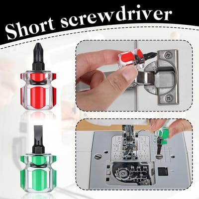 6-delige set naaimachineschroevendraaiers, ultrakorte naaimachineschroevendraaier-gereedschap, mini-zakschroevendraaier met kruiskop voor naaimachines en doe-het-zelverreparaties