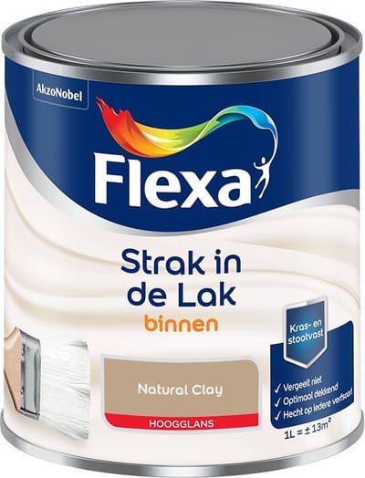 Flexa - Strak In De Lak Binnenlak Hoogglans - Natural Clay - Mengverf - 1 L