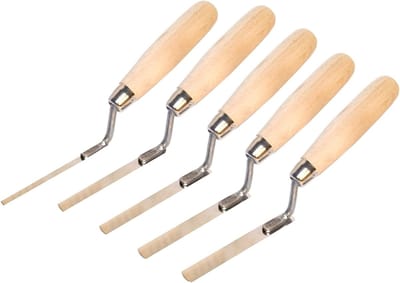 Vinger Troffel Set - Metaal Troffels - Kleine Voegen Maken - Flexibel Roestvrij Staal - 5 Stuks 6-14mm - Metaal Hout