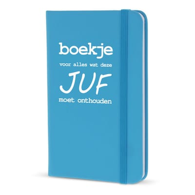 Notitieboekje Boekje Voor Alles Wat Deze Juf Moet Onthouden – Lichtblauw – Cadeau voor de Juf – Afscheid Schooljaar – A6 Notitieboek
