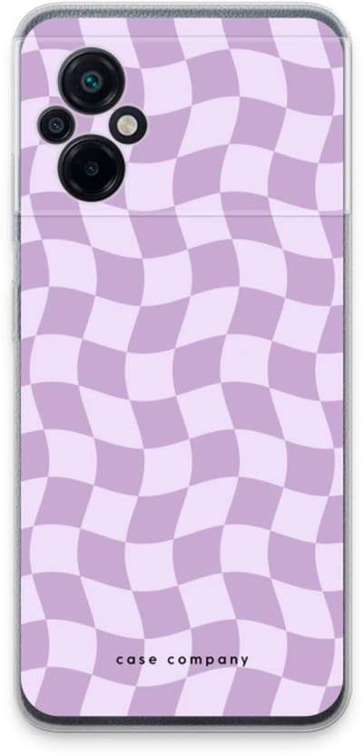 Case Company® - Hoesje geschikt voor Xiaomi Poco M5 hoesje - Grid Paars - Soft Cover Telefoonhoesje - Bescherming aan alle Kanten en Schermrand