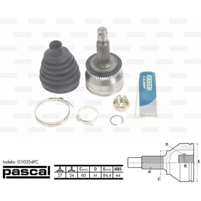 Homokineet reparatie set, aandrijfas PASCAL G10354PC