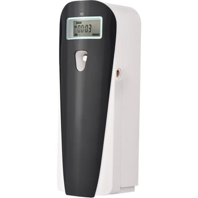 Wandgemonteerde programmeerbare luchtverfrisser Automatische geurspraydispenser 415 ml met LCD-scherm zwart