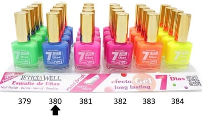 Leticia Well - Nagellak - Fris / Fluor / Neon Blauw - 1 flesje met 13 ml inhoud - Nummer 380