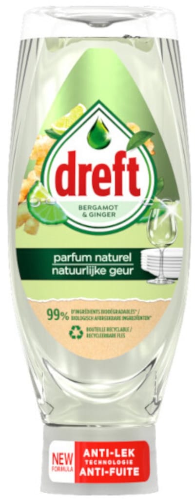 Dreft Natuurlijke Geur - Afwasmiddel - Ondersteboven Fles - Voordeelverpakking 1 x 650 ml