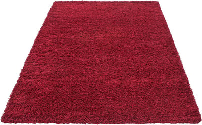 Basic Shaggy vloerkleed Rood Hoogpolig- 60x110 CM