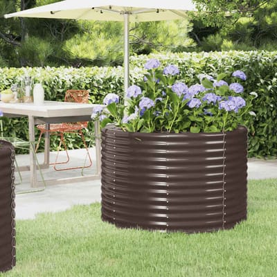 vidaXL - Plantenbak - 100x100x68 - cm - gegalvaniseerd - staal - bruin