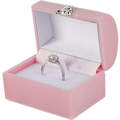 Boîte à bijoux, boîte à bagues, étui à pendentifs, rangement de cadeaux, présentoir, organisateur, accessoire (Rose) white