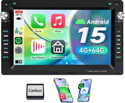 ESSGOO Autoradio - Voor VW Polo 9N Golf MK4 Passat B5 - 4+64GGB - Android 15 - Draadloos Apple Carplay Android Auto - GPS Wifi RDS BT