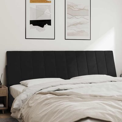 vidaXL - Hoofdbordkussen - "Hanko" - 180 - cm - fluweel - zwart