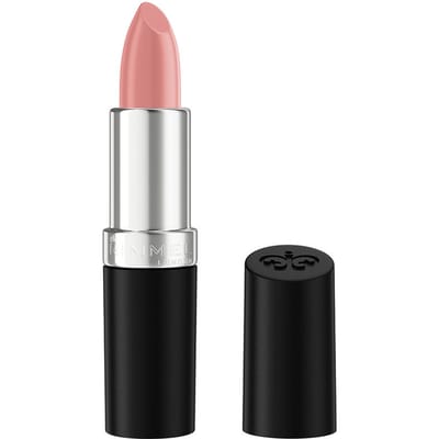Rimel London, Lasting Finish Satin Lipstick, Cappuccino Light, Langhoudende lipstick, Met aloë veraboter, Onmiddellijke hydratatie, Vegan formule, 4 g