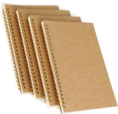 Notitieboekjes A5 set van 4 - ringband - lege pagina's voor schrijven en schetsen - ideaal voor notities - SnelShoppen