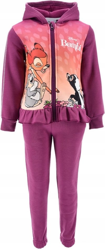 Disney Set / Huispak / Joggingpak - Bambi en Stampertje - Paars - Maat 104 (tot 4 jaar)
