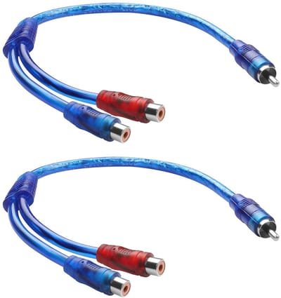 Cinch Splitter Kabel 20cm, 2 Stuks RCA Y Adapter voor Audio, Subwoofer en Versterker Gebruik