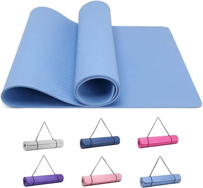 Good Nite Gymnastiekmat - antislip yogamat voor fitness - trainingsmat voor sport en pilates - met draagriem - 183 x 61 x 06 cm - blauw
