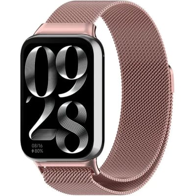 Strap-it Milanees bandje - Milanese band met magneetsluiting - geschikt voor Redmi Watch 4 / Redmi Watch 5 / Redmi Watch 6 / Xiaomi Smart Band 8 Pro / Xiaomi Smart Band 9 Pro / Xiaomi Smart Band 10 Pro - roze