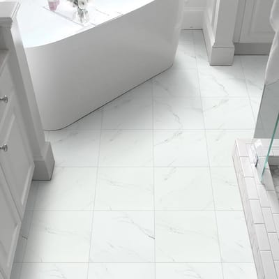 Vloertegels Zelfklevend - Vinyl Vloer - Vloer Vernieuwen - Waterdicht Marmer Effect - 10 Stuks 30x30cm - Wit