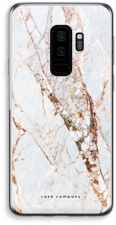 Case Company® - Hoesje geschikt voor Samsung Galaxy S9 Plus hoesje - Goud marmer - Soft Cover Telefoonhoesje - Bescherming aan alle Kanten en Schermrand