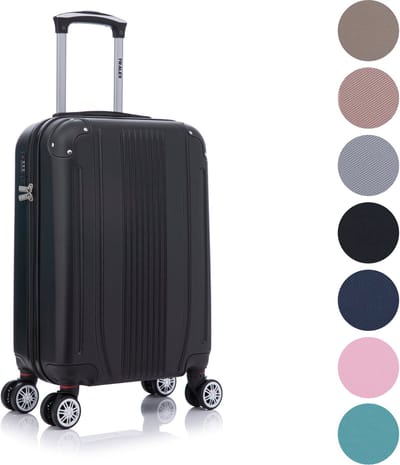 TRALEX - Levante - Handbagage - 39L - 56x37x23cm - ABS - Harde schaal - Cijferslot - Lichtgewicht - Flexibel - Duurzaam - Stille (rubberen) wielen - Dubbele Spinner-wielen - Zwart