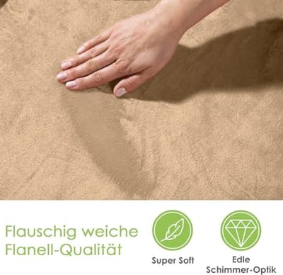 Hoogwaardige flanellen knuffeldeken XXL - Super zachte woondeken - Oeko-Tex gecertificeerd - Zilver zand 240x220 cm