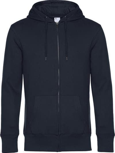 KING Zipped Hooded Sweatshirt B&C Collectie maat XL Donkerblauw