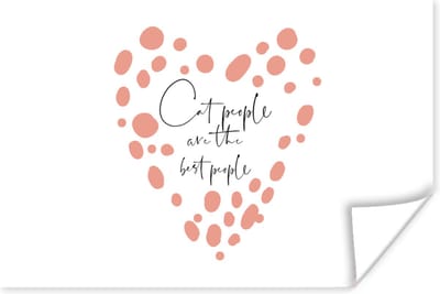 Poster Spreuken - Katten - Cat people are the best people - Quotes - 180x120 cm XXL