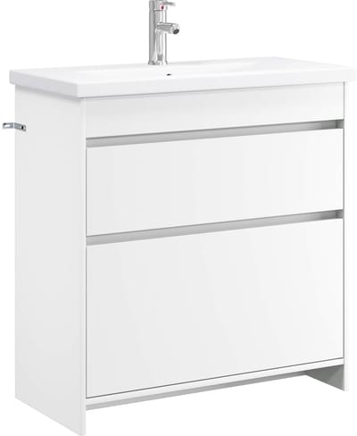 vidaXL - Badkamermeubel - Set - Wit - 81 - x - 40 - x - 84,5 - cm - Bewerkt - hout