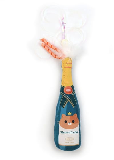 Happy Pet Kerst kattenspeeltje - Champagne Kicker 23X5X2,5 cm