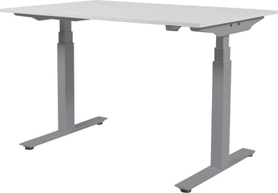 Zit Sta Bureau - Plus Elek 140x80 krijtwit -alu frame