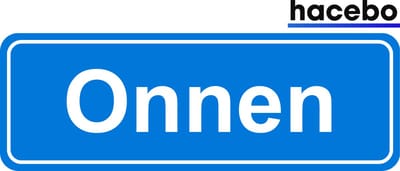 Hacebo - Plaatsnaam Sticker - 29x10 CM - Onnen sticker - Verkeersborden sticker - grappige cadeaus - Onnen