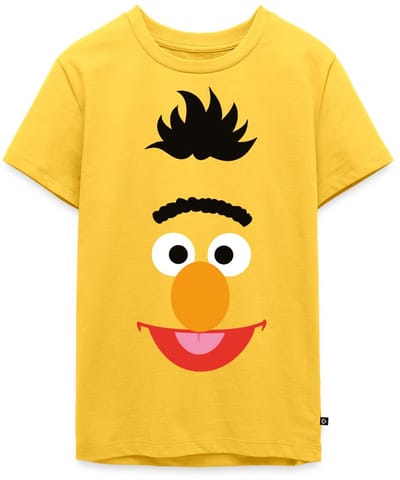 Sesamstraat Bert Gezicht Kostuum Premium T-Shirt Tiener