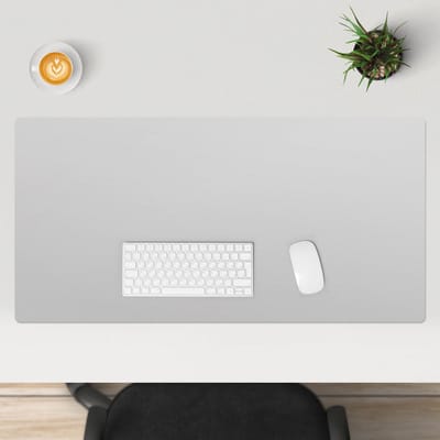 Wallfluent - Neutraal porselein Bureau Onderlegger - 100x50 cm - Grijs Onderlegger Bureau - Pastel- en aardse kleuren Computer Mat - Bureau Pad - Slaapkamer Decoraties - Bureauonderlegger