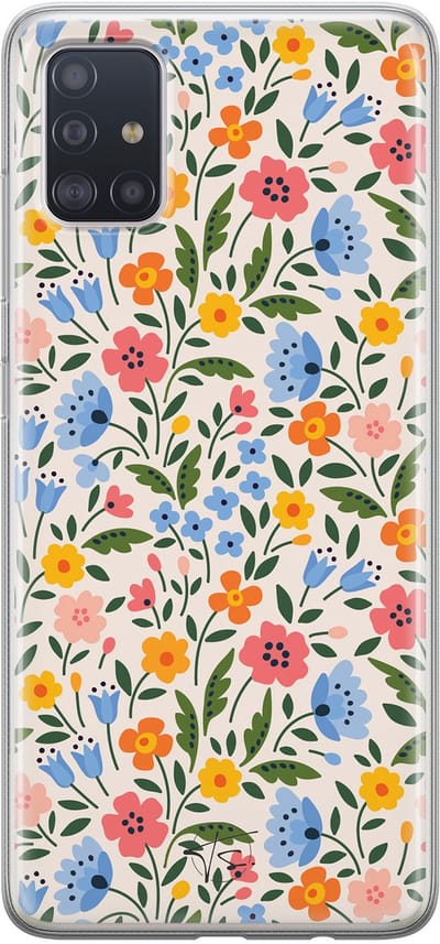 Hoesje geschikt voor Samsung Galaxy A51 - Romantische bloemen - Soft Case - TPU - Bloemen - Multi - Mooie Telefoonhoesjes