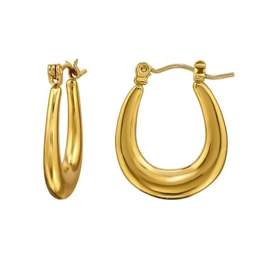 Goud kleurige stainless steel 22MM oorringen | dames oorbellen | chirurgisch staal | hypoallergeen | Zilverana | RVS