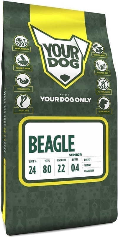 Hondenvoer Yourdog Beagle Senior - Buffel & Kip - 3kg, Rijk aan Groenten en Fruit