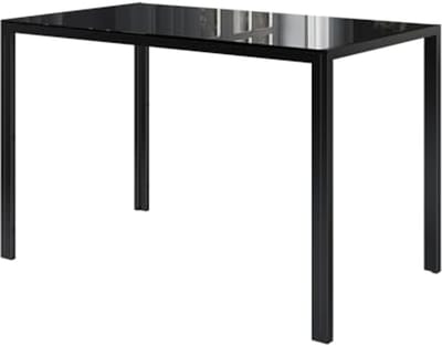 Eettafel Grand - Keukentafel Eetkamertafel - Gezellig Tafelen - Met Glasplaat - 120 x 70 x 75 cm - Zwart