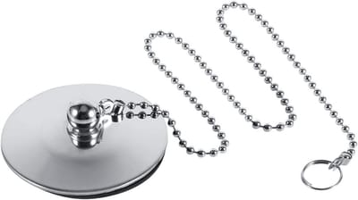 Aanrecht Bad Stop - Gootsteen Plug - Water Dicht Maken - Met Ronde Ketting - Diameter 4.2 cm - Chroom