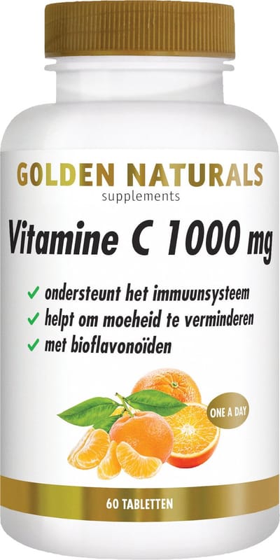 Golden Naturals Vitamine C 1000mg met bioflavonoïden (60 veganistische tabletten)