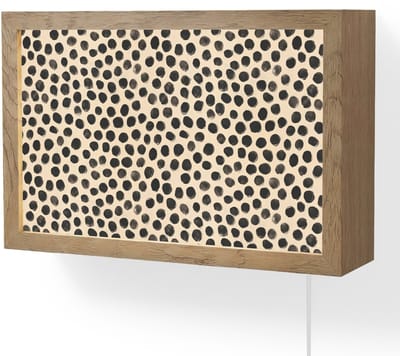 Wandlamp 30x20 cm - Oplaadbaar - Stippen - Patroon - Zwart - Wandlampen binnen woonkamer - Slaapkamer lamp met kabel - Decoratieve nachtlamp - Vloerlamp snoer