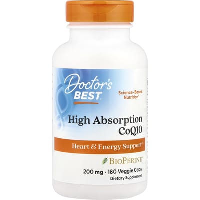 Doctor's Best, CoQ10 met hoge absorptiesnelheid, met BioPerine, 200mg, 180 vegetarische capsules