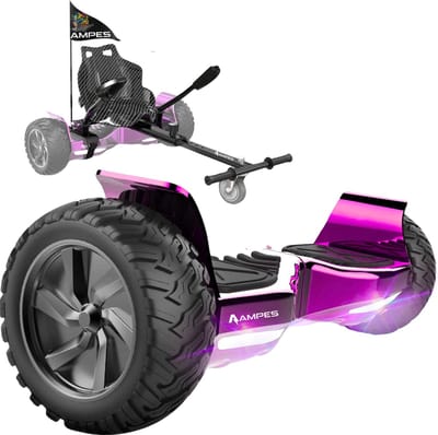 Ampes Hoverboard - Off Road Hoverboard - Bluetooth Speaker - 36V 4.0 Ah Accu - Oxboard - 15 km/h - UL2272 Gecertificeerd - LED Verlichting - Anti lek banden - Belastbaar tot 120KG - 8.5 Inch - Inclusief Draagtas - 800W - Roze + Hoverkart Carbon