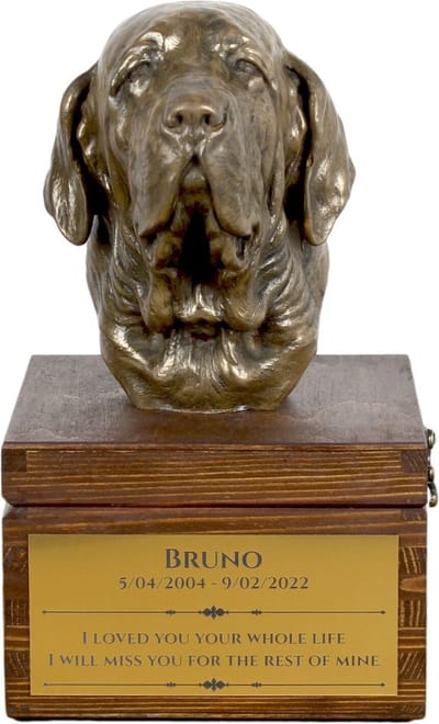 Fila Brasileiro urn hond met hondenbeeldje - gepersonaliseerde hondenurn
