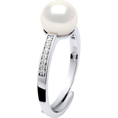 Ring Zoetwater Parel sieraden 7-8mm Wit en zirkonium oxides 925