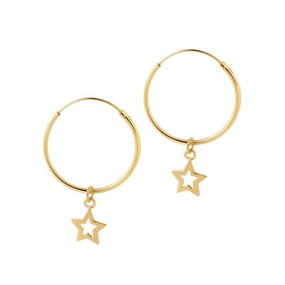Goud Plated Hoop met Open Ster 22 MM