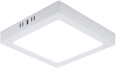 LED plafondlamp woonkamerlamp hallamp opbouw paneel vierkante keukenlamp, wit kunststof, 18W 1980lm 6500K koel wit, L 21,4 cm