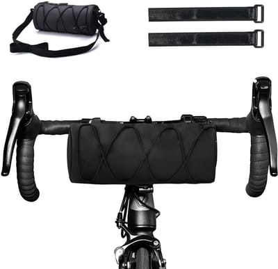 Dailygoods - Fiets voortas - Waterdichte fietstas - 2,4 liter - Zwart - Opbergtas voor mountainbike en racefiets - Geschikt voor unisex volwassene - 2
