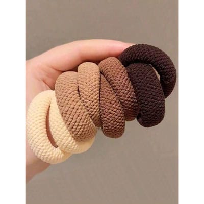 Chouchous simples, épais, polyvalents et très élastiques, de couleurs assorties ; élastiques doux pour les cheveux ; élastiques pour queue de cheval ; corde à cheveux multicolore