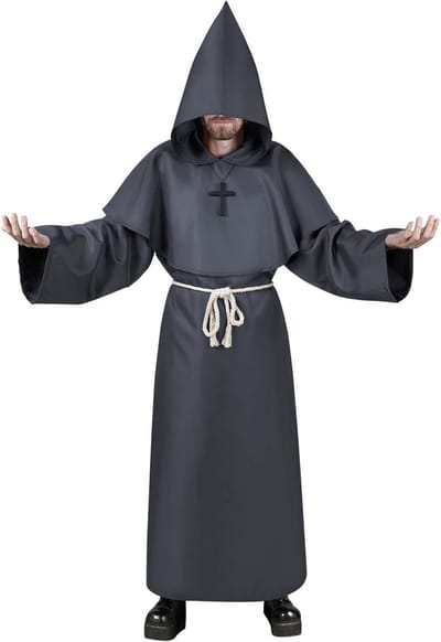 Monnikspij met Kap voor Mannen - Middeleeuwse Kostuum voor Carnaval en Halloween - Losse Cosplay Outfit (M-XXL)