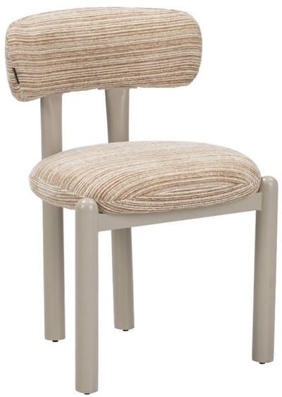 Bronx71® Eetkamerstoel Bolt chenille beige/taupe - stoel