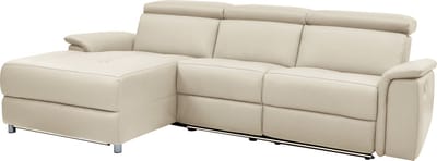 Pareli-Sofa 3 zits links met elektrische functie in zandstof